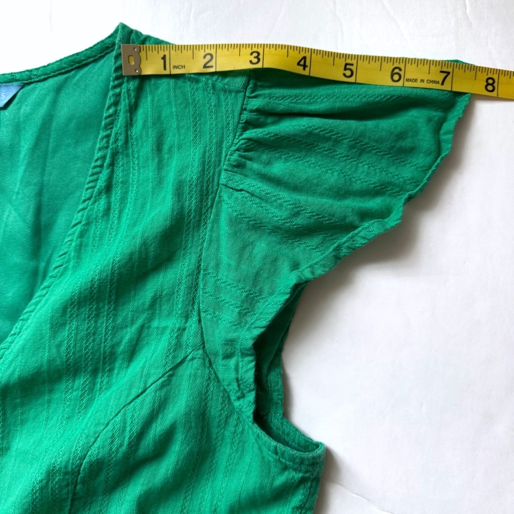 Draper James Tiered Midi Dress Womens 2 Kelly Green Lainey Textured Lined - Picture 14 of 16